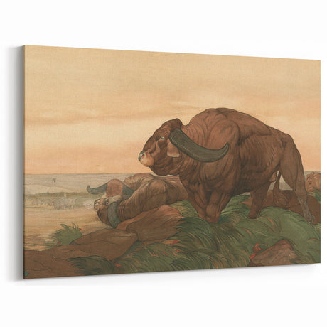 Vintage Animal Art: Antique Bison Print for Classic Home Decor