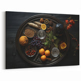 Elegant Fruits Wall Art – Dark Rustic Kitchen Fruit Decor