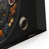 Rustic Fruit Wall Art – Dark Blue & Orange Kitchen Decor