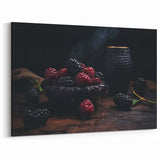Dark Blackberry Wall Art – Moody Burgundy & Black Kitchen Decor