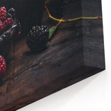 Dark Blackberry Wall Art – Moody Burgundy & Black Kitchen Decor