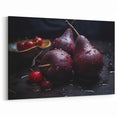 Dark Pear Wall Art – Moody Burgundy & Black Kitchen Decor