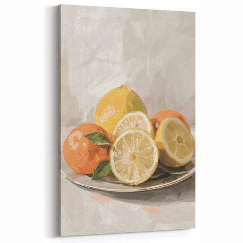Citrus Fruit Wall Art – Bright Yellow & Orange Kitchen Decor