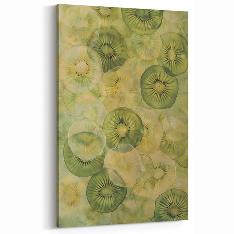 Kiwi Fruit Wall Art – Vibrant Green & Yellow Kitchen Decor
