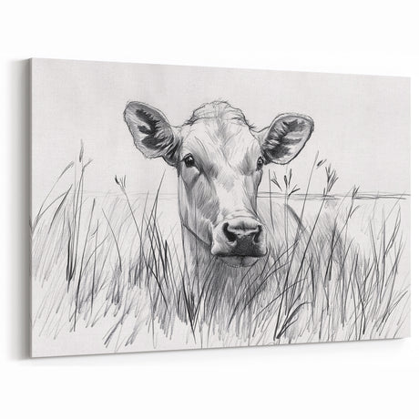 Cow Illustration Art Print – Nature-Inspired Farm Animal Wall Decor