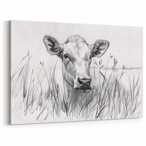Cow Illustration Art Print – Nature-Inspired Farm Animal Wall Decor
