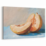 Cantaloupe Melon Wall Art – Warm Peach & Beige Kitchen Decor