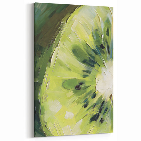 Vibrant Kiwi Slice – Fruit Canvas Art for Kitchen Wall Decor