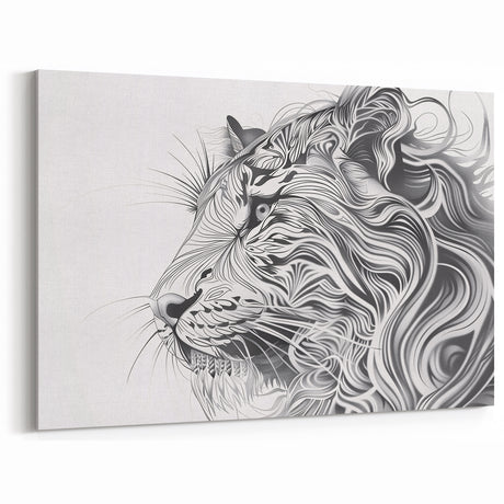 Abstract Lion Illustration Art Print – Modern Animal Wall Decor