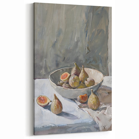 Rustic Fig Still Life – Fruit Canvas Art for Kitchen Wall Decor