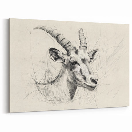 Antelope Illustration Art Print – Detailed Nature-Inspired Decor