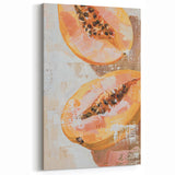 Tropical Papaya Painting – Fruit Canvas Art for Kitchen Decor
