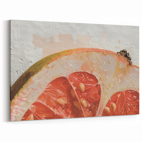 Vibrant Grapefruit Slice – Fruit Canvas Art for Kitchen Décor