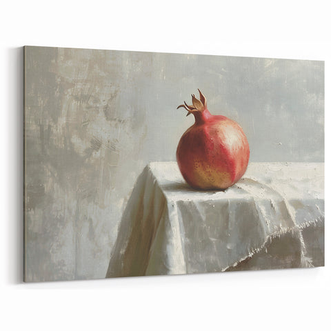 Elegant Pomegranate Still Life – Fruit Canvas Art for Décor