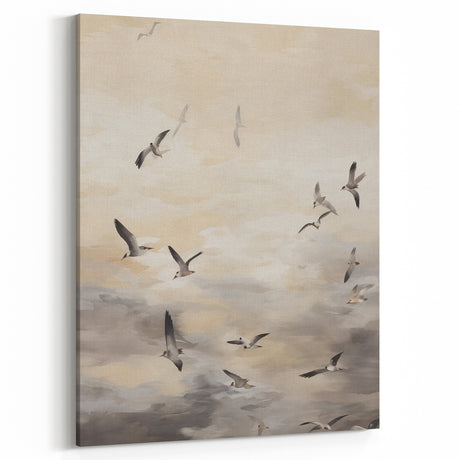 Vintage Animal Art: Birds in Flight Antique Wildlife Print for Decor