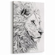 Lion Illustration Art Print – Intricate Black and White Animal Decor