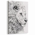 Lion Illustration Art Print – Intricate Black and White Animal Decor