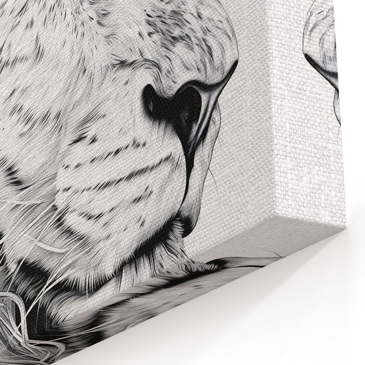 Lion Illustration Art Print – Intricate Black and White Animal Decor