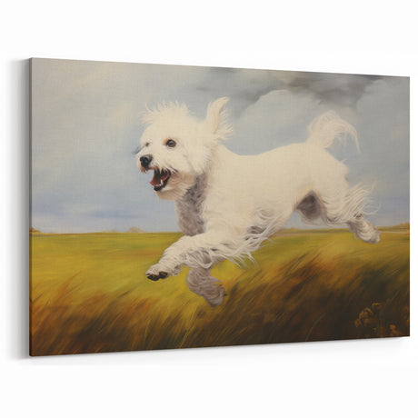 Vintage Animal Art: Running Dog Antique Wildlife Print for Home Decor
