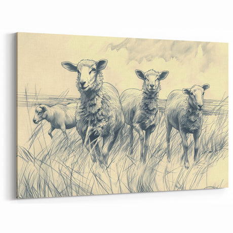 Sheep Illustration Art Print – Detailed Nature-Inspired Wall Decor