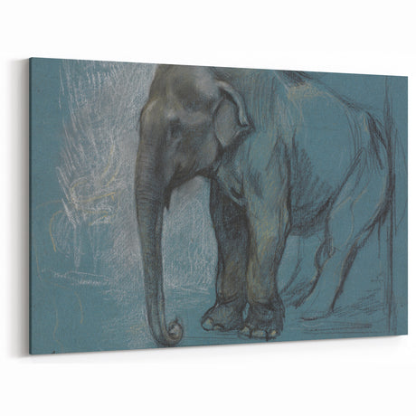 Vintage Animal Art: Retro Elephant Sketch for Nature-Inspired Decor