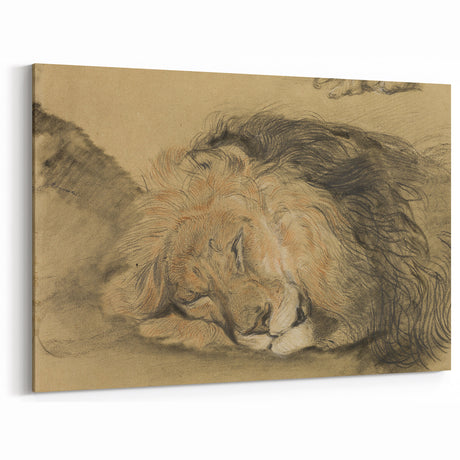 Vintage Animal Art: Retro Lion Illustration for Peaceful Decor