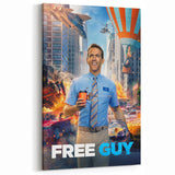 Free Guy 2020s Vintage Movie Poster Retro Action Comedy Art