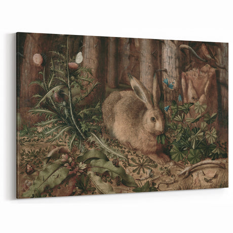 Vintage Animal Art - Rabbit in Forest Antique Wildlife Print