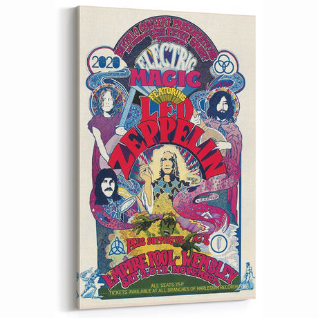 Led Zeppelin Electric Magic 1970s Poster | Retro Concert Wall Art