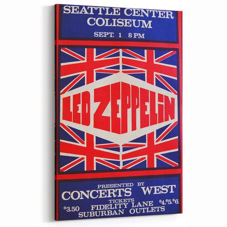 Led Zeppelin Seattle 1969 Poster | Retro Concert Wall Art