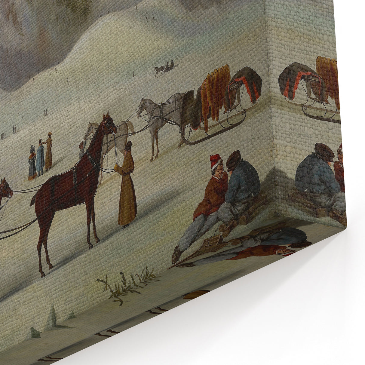 Vintage Animal Art - Horses in Winter Antique Wildlife Print