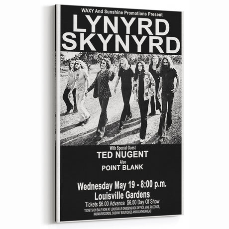 Lynyrd Skynyrd Retro Poster - 1976 Ted Nugent Concert