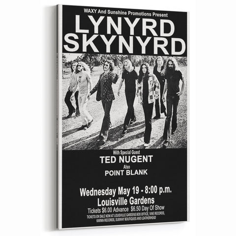 Lynyrd Skynyrd Retro Poster - 1976 Ted Nugent Concert
