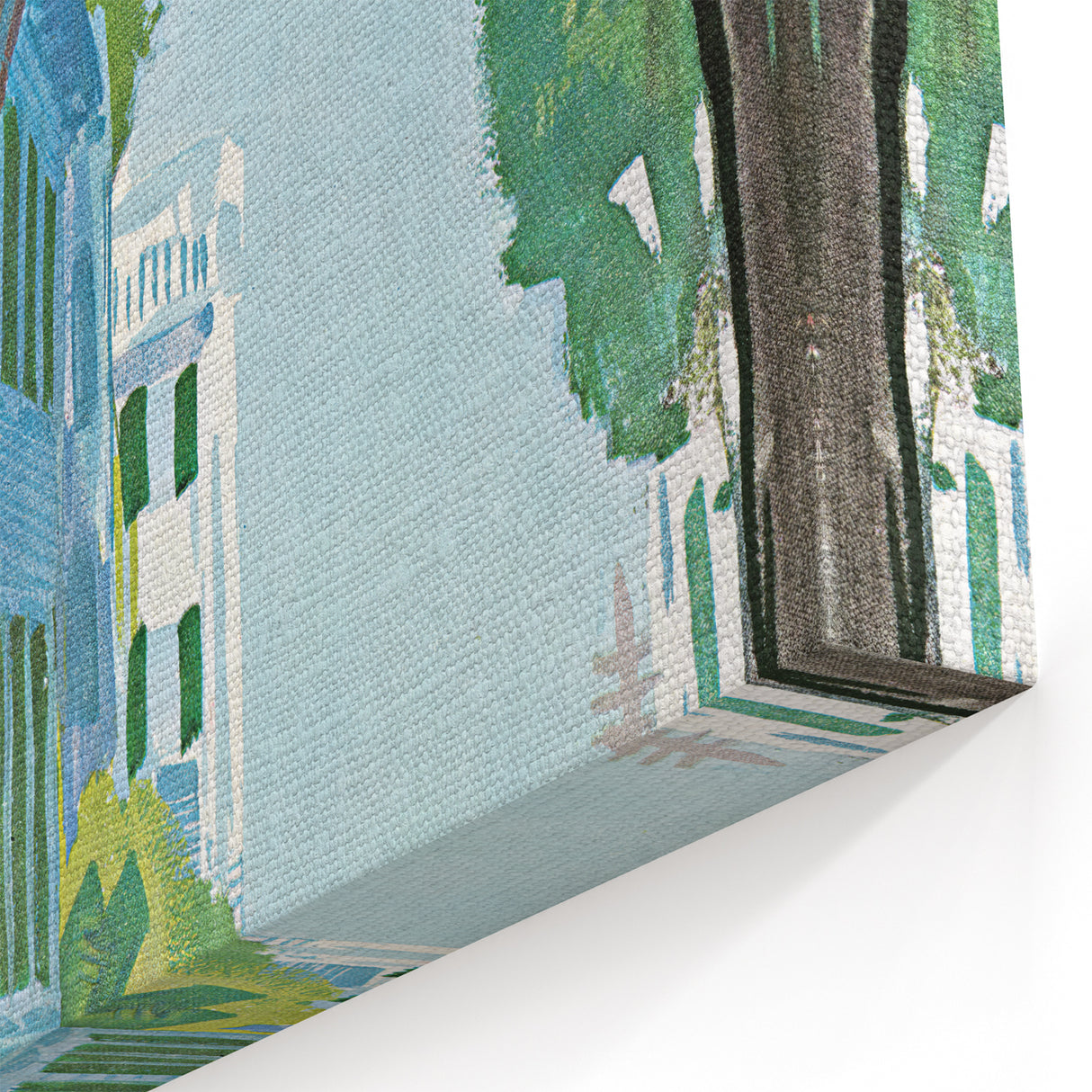 Vintage New Yorker Poster - Tree-Lined Street with Houses Art Print