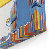 Vintage New Yorker Poster - Library with Bright Bookshelves Art Print