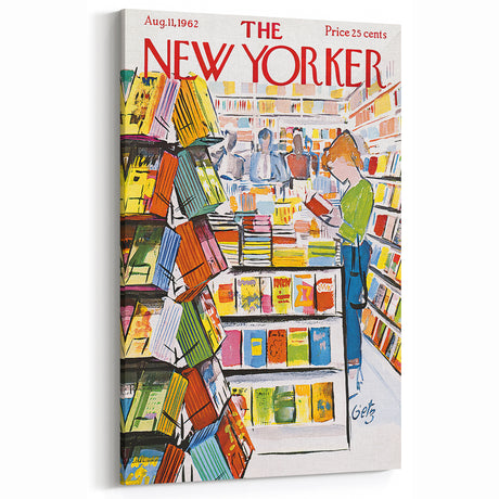 Vintage New Yorker Poster - Bookstore Scene Wall Art Print