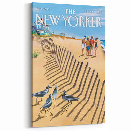Vintage New Yorker Poster - Beach Scene Art Print