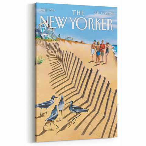 Vintage New Yorker Poster - Beach Scene Art Print