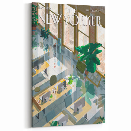 Vintage New Yorker Poster - Modern Office & Plants Art Print