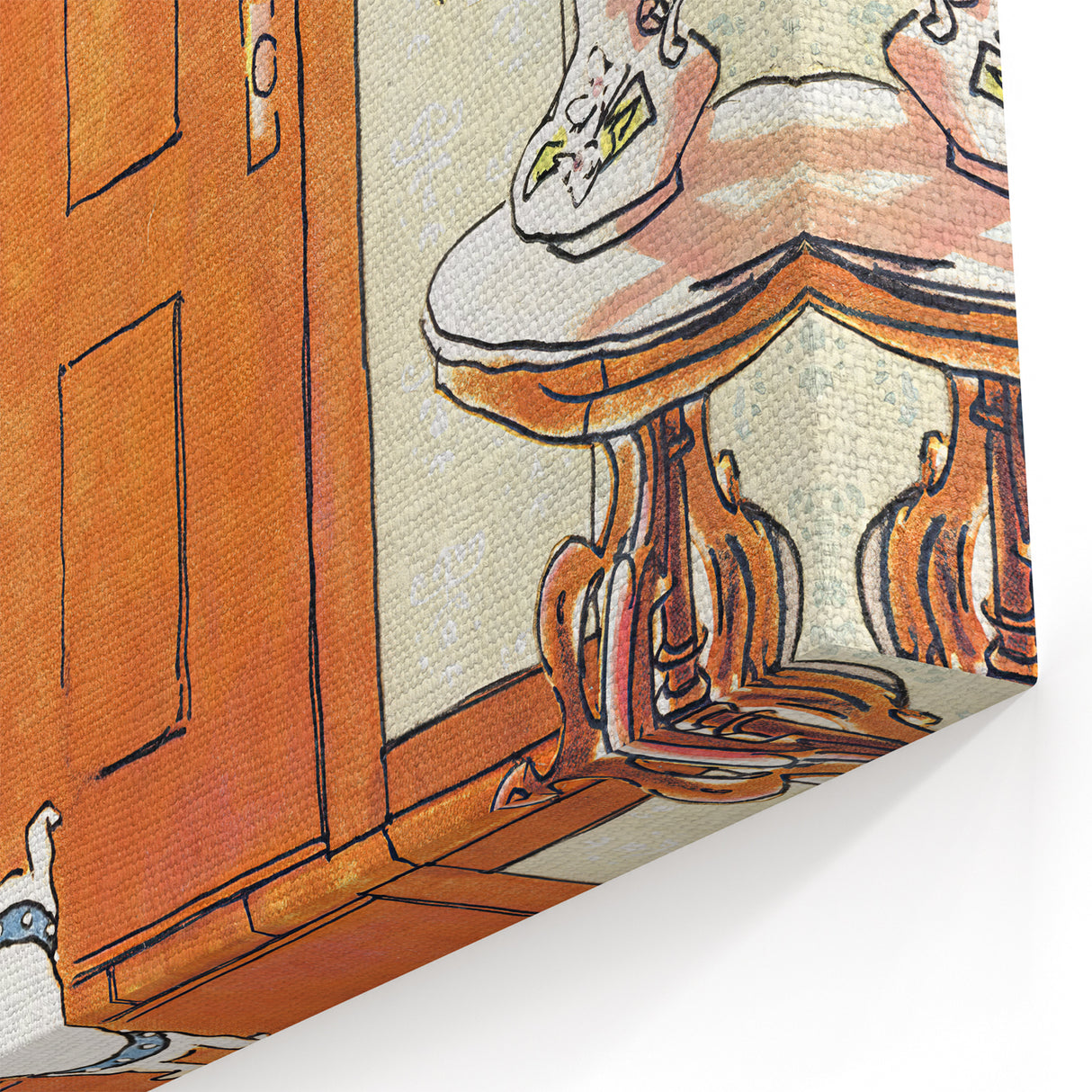 Vintage New Yorker Poster - Waiting Dog at the Door Wall Art Print