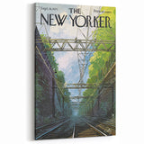 Vintage New Yorker Poster - Railroad Tunnel Scene Wall Art Print