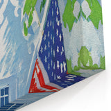 Vintage New Yorker Poster - American Flag on Balcony Wall Art Print