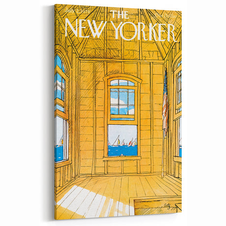 Vintage New Yorker Poster - Sailing Views from the Window Wall Art Print
