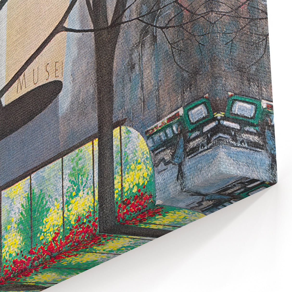 Vintage New Yorker Poster - Museum with Garden View Wall Art Print