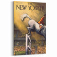 Vintage New Yorker Poster - Equestrian Jumping Scene Wall Art Print