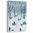 Vintage New Yorker Poster - Snowy Walk in the Park with Dogs Wall Art