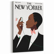 Elegant New Yorker Poster - Woman with Pink Flowers Wall Art