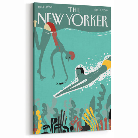 New Yorker Swimming Art - Underwater Scene Wall Decor