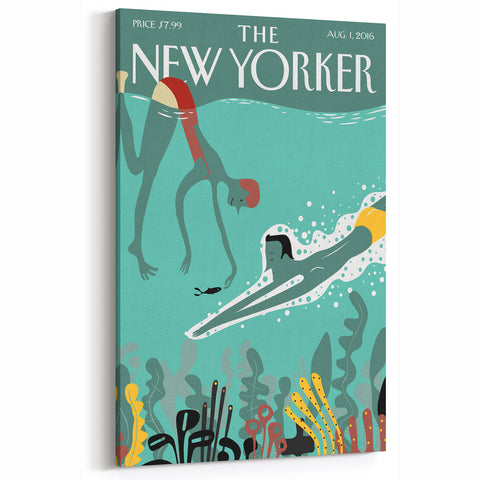 New Yorker Swimming Art - Underwater Scene Wall Decor