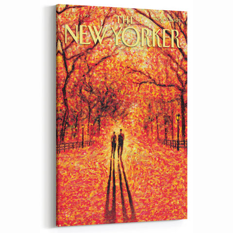 New Yorker November 9, 2009 – Romantic Fall Walk Art Print